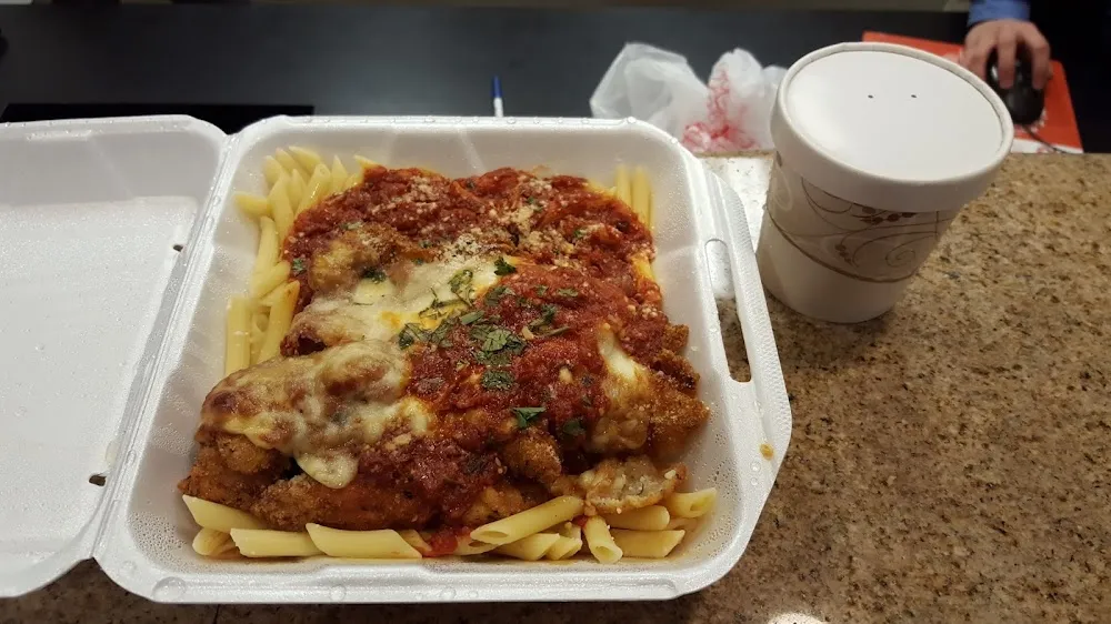 Chicken Parm on Penne
